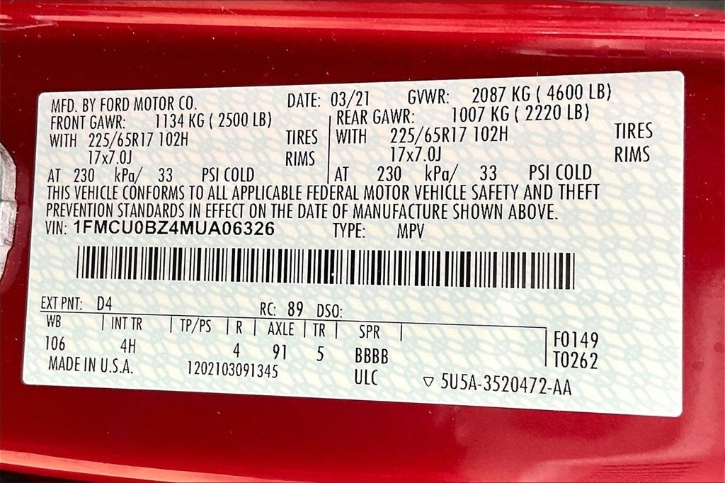 2021 Ford Escape SE Hybrid