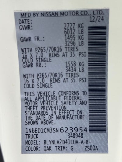 2025 Nissan Frontier S