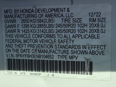 2022 Honda Pilot Sport