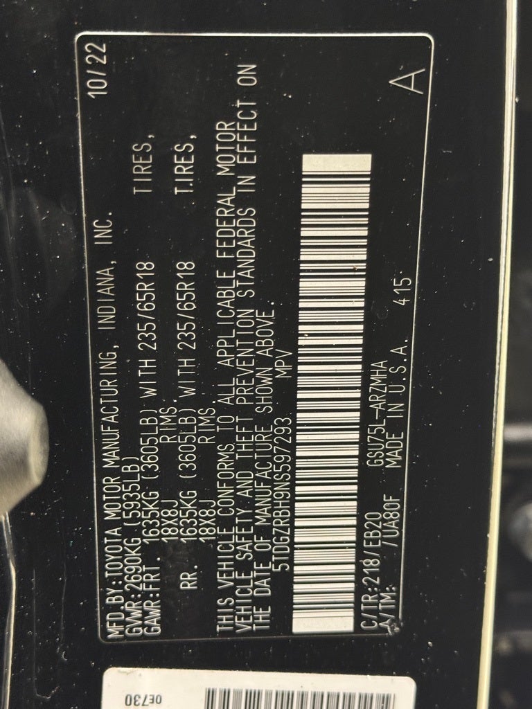 2022 Toyota Highlander XLE AWD