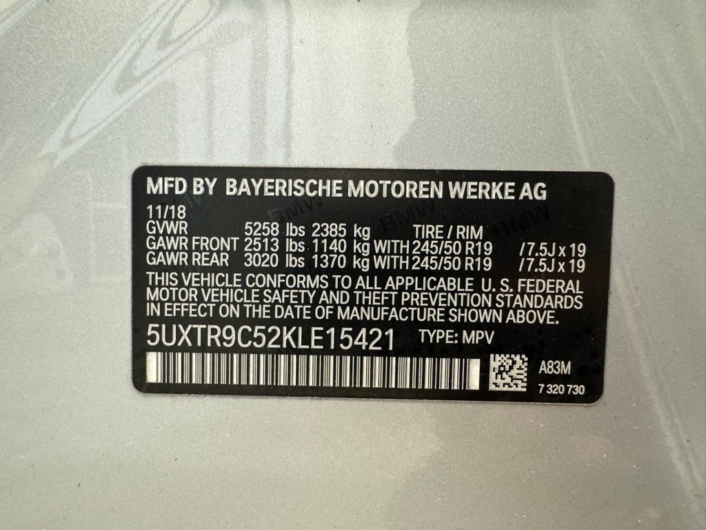 2019 BMW X3 xDrive30i AWD