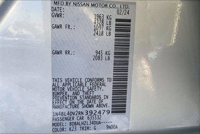 2024 Nissan Altima 2.5 SV