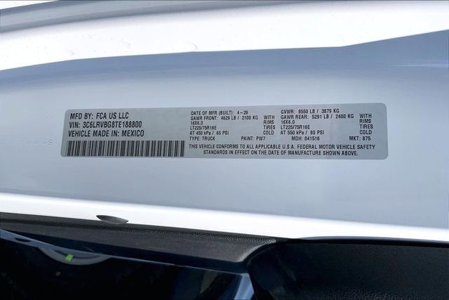 2026 RAM ProMaster Cargo Van Tradesman