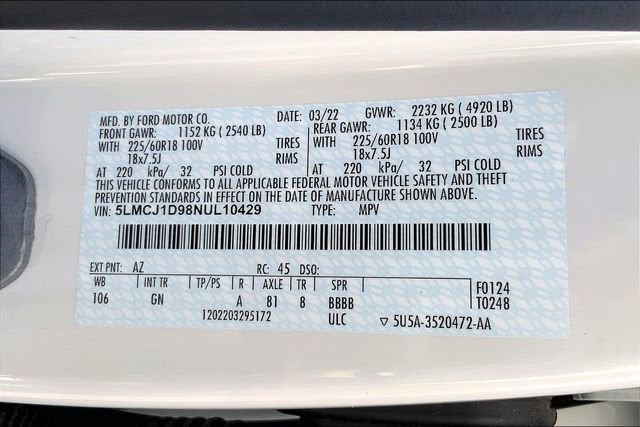 2022 Lincoln Corsair Standard