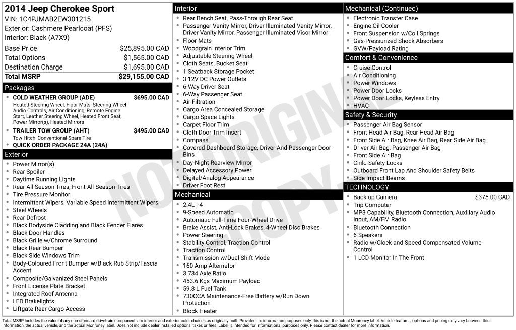 2014 Jeep Cherokee Sport