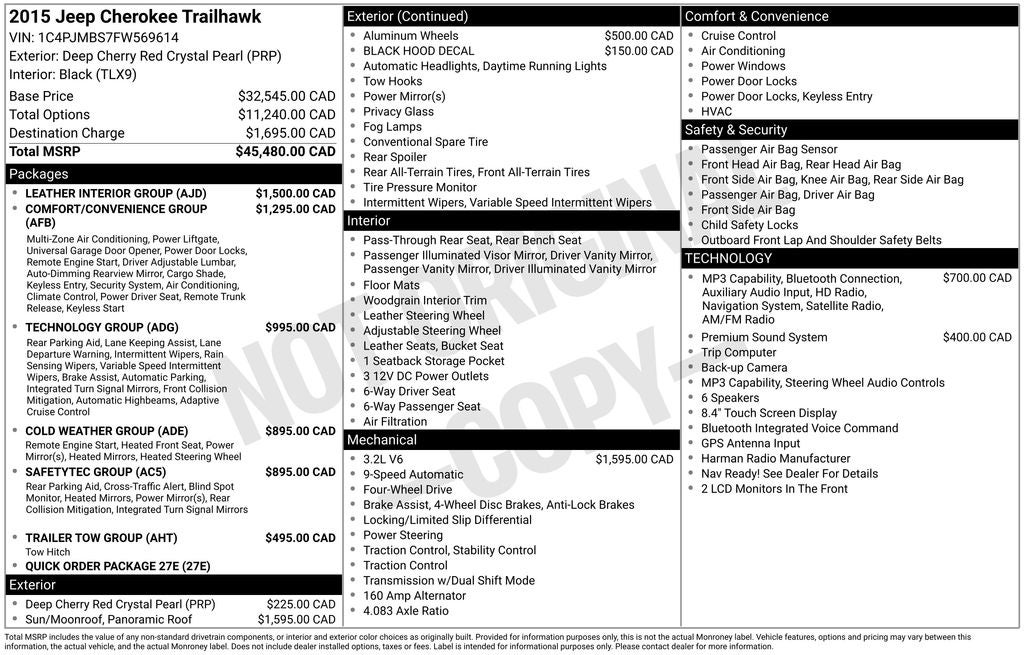 2015 Jeep Cherokee Trailhawk