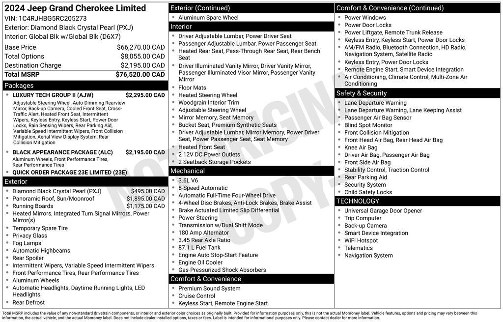 2024 Jeep Grand Cherokee Limited Black Appearance Package