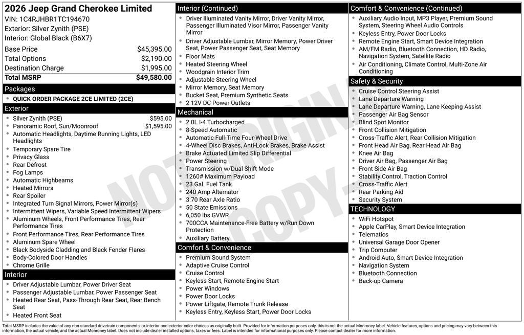 2026 Jeep Grand Cherokee Limited