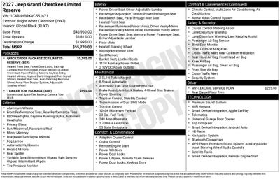 2027 Jeep Grand Cherokee Limited Reserve