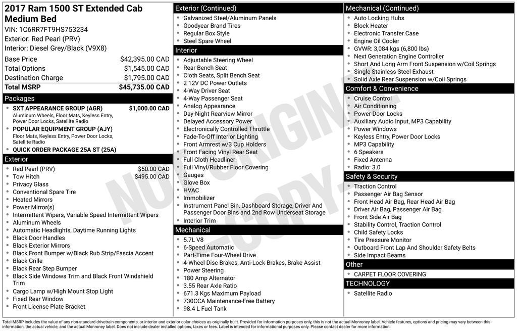 2017 RAM 1500 Tradesman
