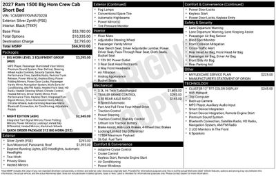 2027 RAM 1500 Big Horn/Lone Star