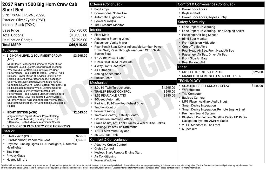 2027 RAM 1500 Big Horn/Lone Star