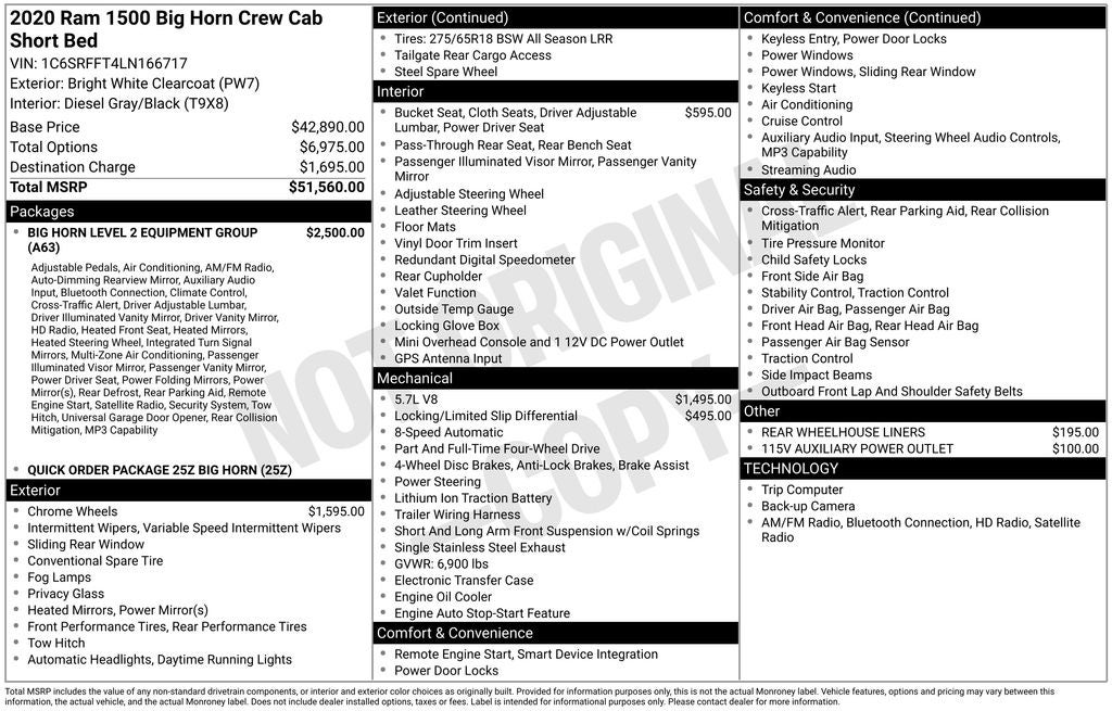 2020 RAM 1500 Big Horn/Lone Star