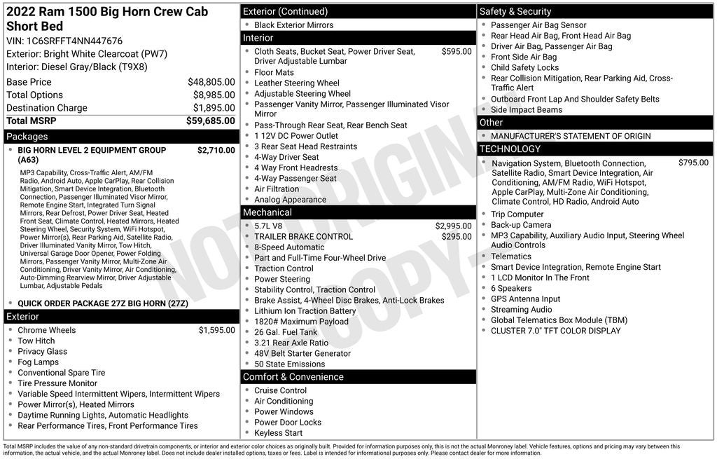 2022 RAM 1500 Big Horn/Lone Star