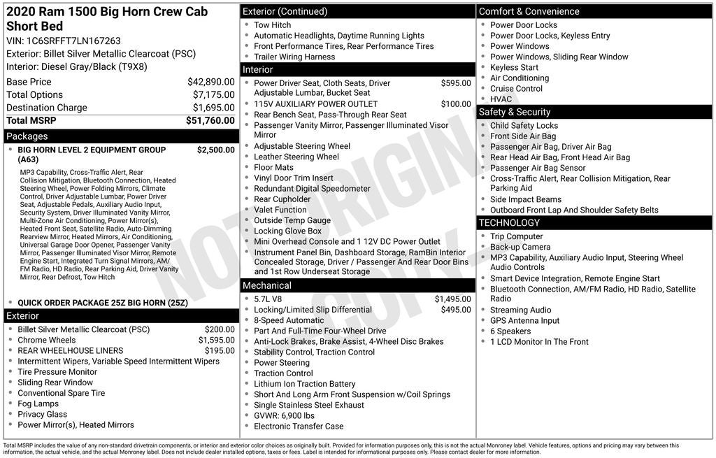 2020 RAM 1500 Big Horn/Lone Star