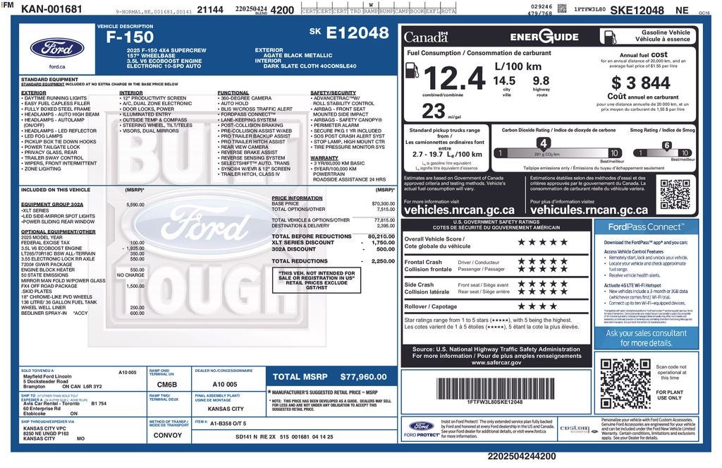 2025 Ford F-150 XLT FX4 Off-Road Package