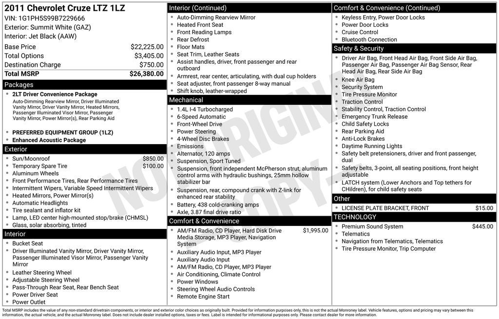 2011 Chevrolet Cruze LTZ