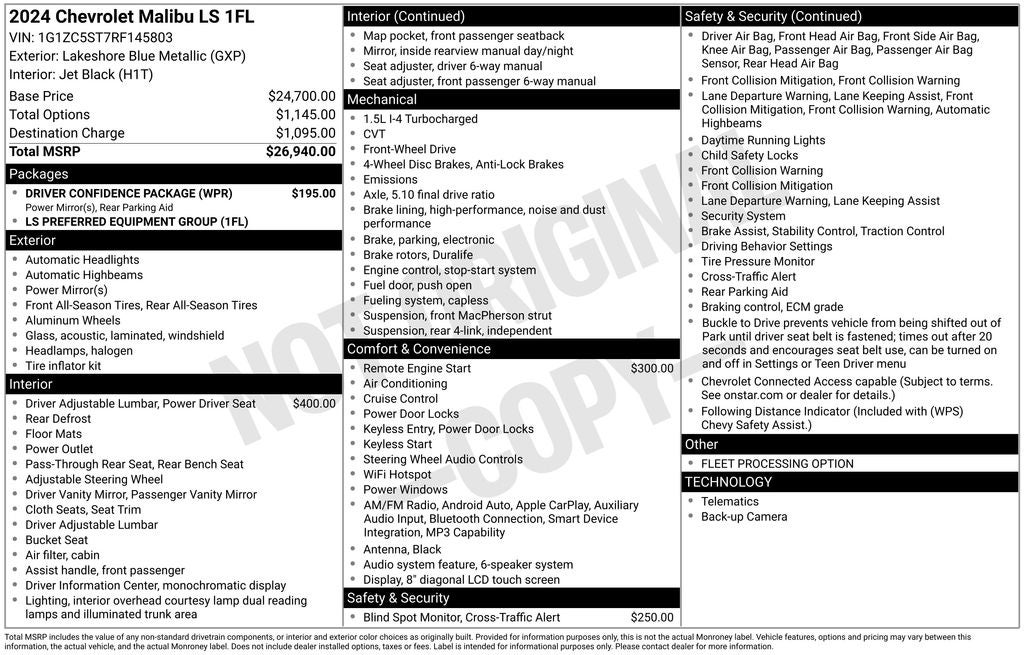 2024 Chevrolet Malibu LS 1FL