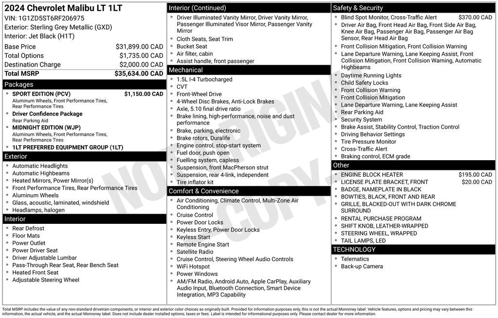 2024 Chevrolet Malibu LT 1LT