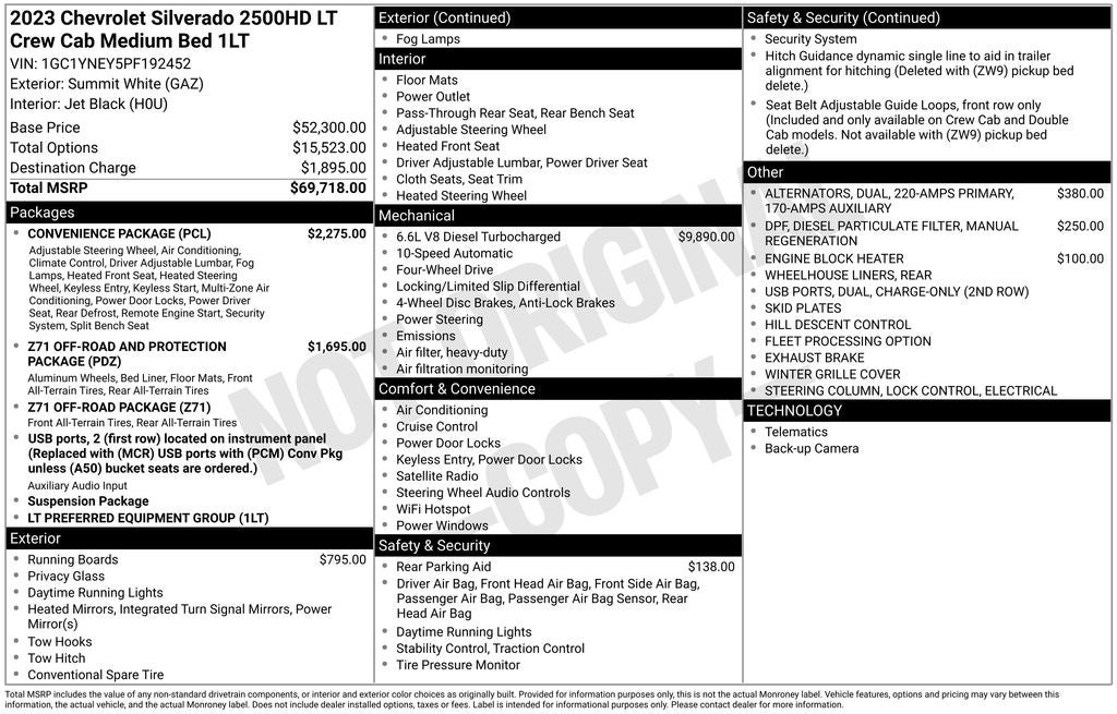 2023 Chevrolet Silverado 2500HD LT Rear Vision Camera & Apple CarPlay/Android Auto