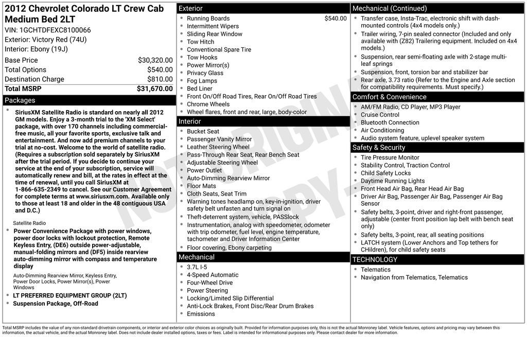 2012 Chevrolet Colorado 2LT