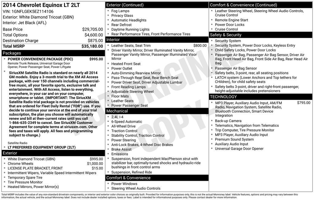 2014 Chevrolet Equinox LT 2LT