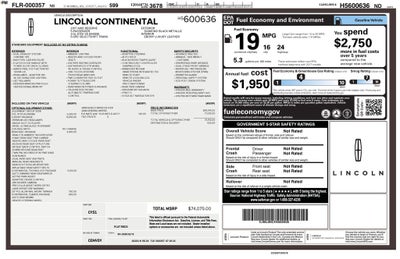 2017 Lincoln Continental Reserve 360-degree Camera