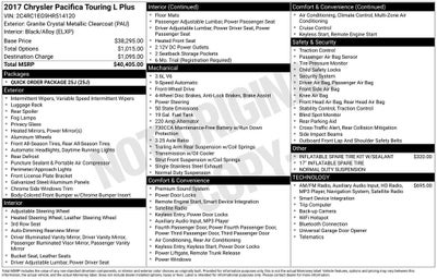 2017 Chrysler Pacifica Touring L Plus