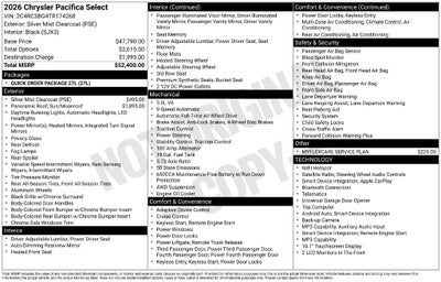 2026 Chrysler Pacifica Select