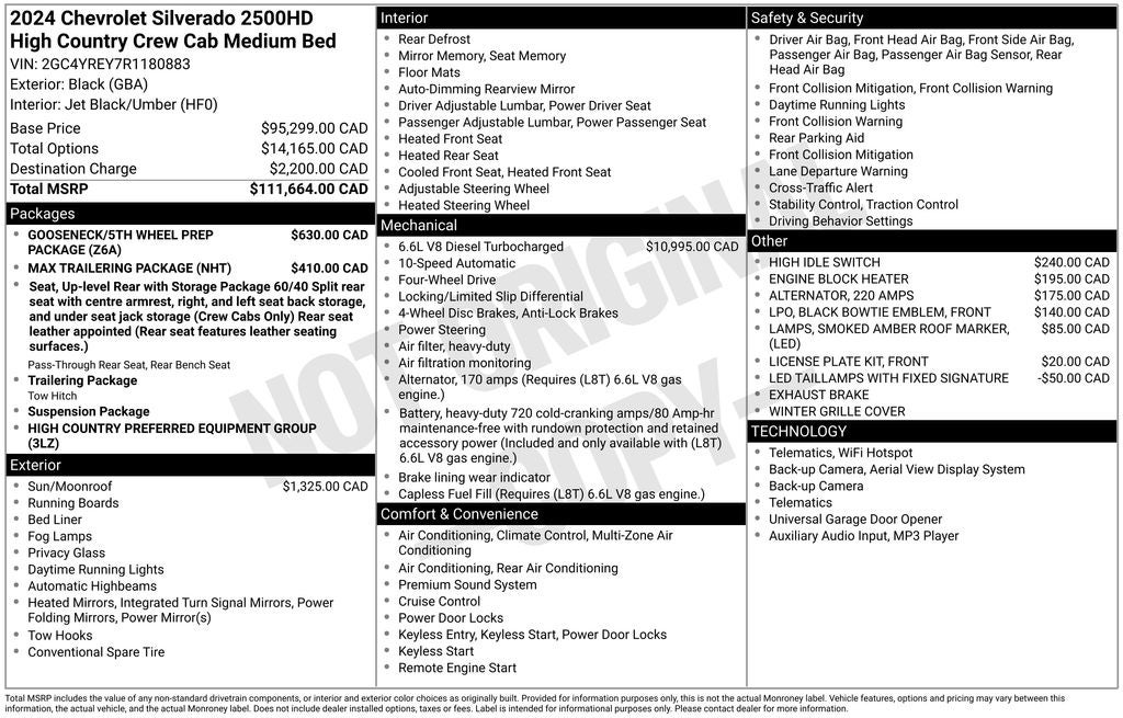 2024 Chevrolet Silverado 2500HD High Country Power Sunroof