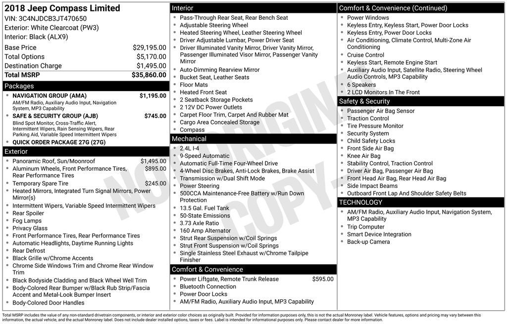 2018 Jeep Compass Limited Navigation Group