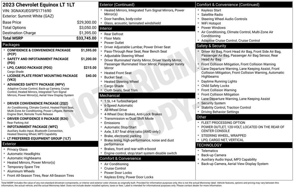 2023 Chevrolet Equinox LT Cargo Package