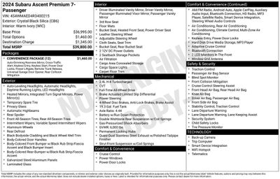 2024 Subaru Ascent Premium Radio: Subaru STARLINK 11.6" Multimedia Plus Syste