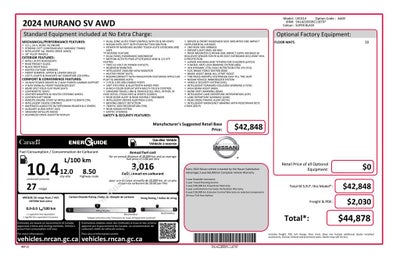 2024 Nissan Murano SV Apple CarPlay