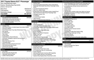 2017 Toyota Sienna XLE 7 Passenger