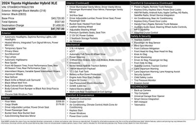 2024 Toyota Highlander Hybrid XLE