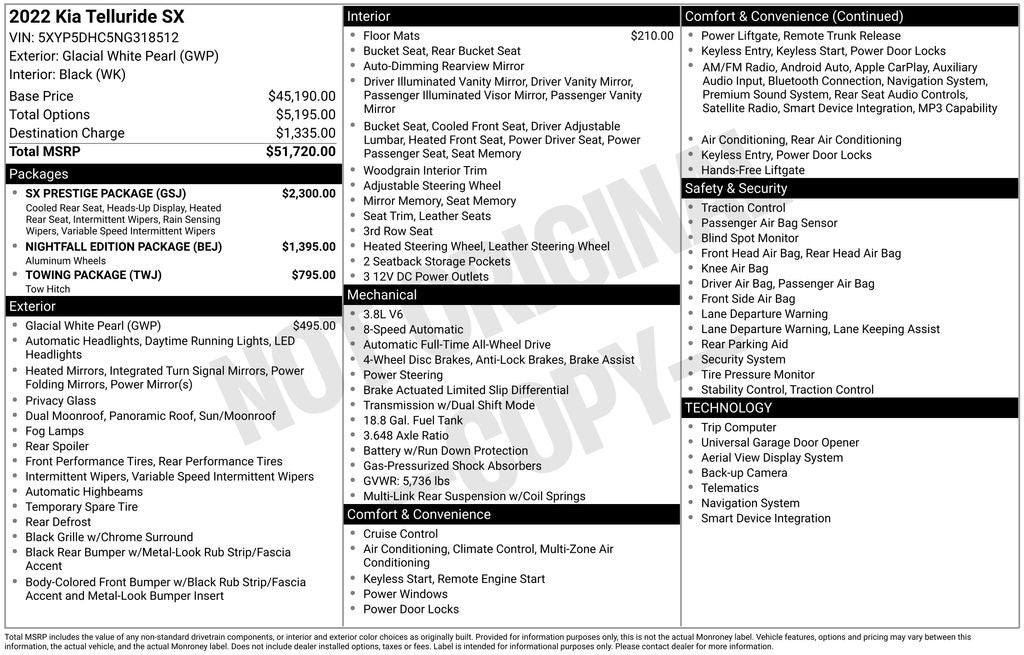 2022 Kia Telluride SX
