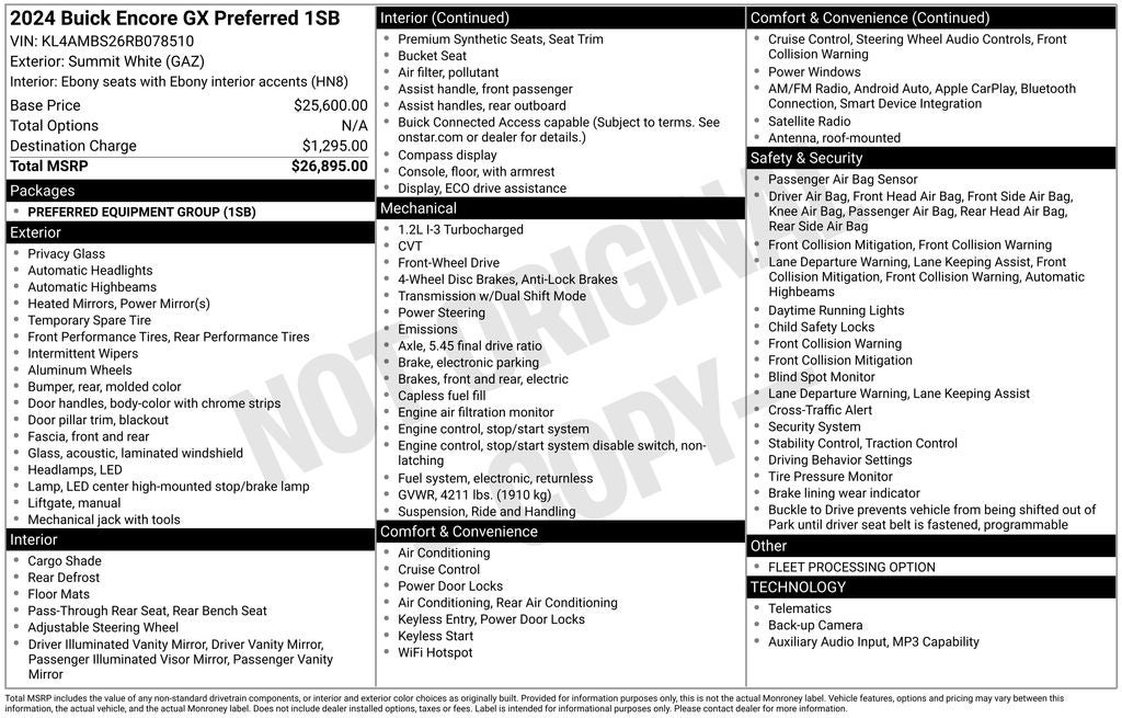 2024 Buick Encore GX Preferred Alloy wheels