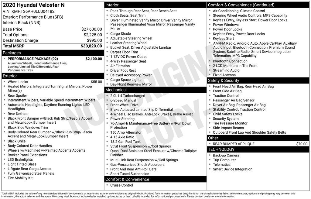 2020 Hyundai Veloster N