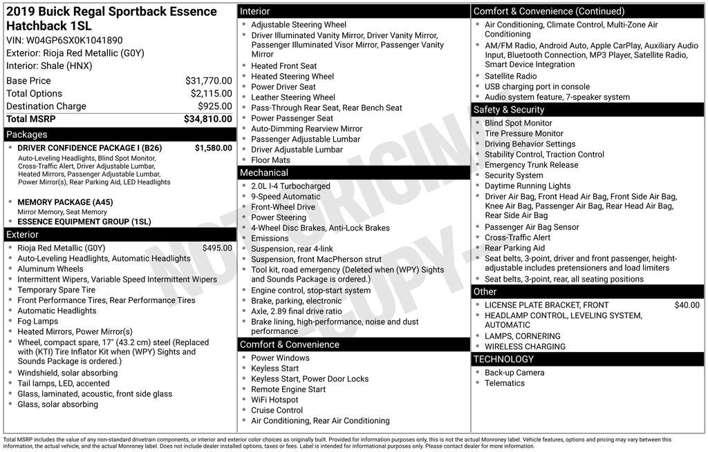 2019 Buick Regal Essence