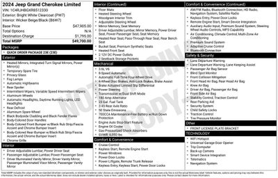 2024 Jeep Grand Cherokee Limited 4x4 Heated Leather Navigation Rear Camera