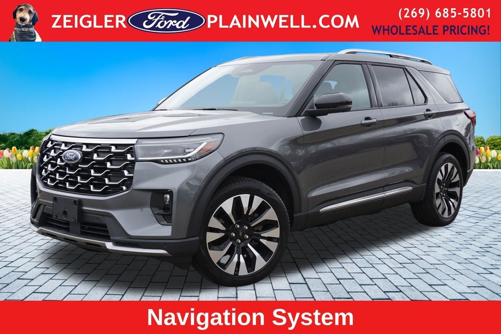2025 Ford Explorer Platinum Lux Leather Pkg Panoramic Roof Co Pilot 360 21" Wh