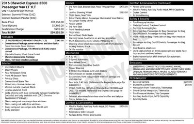 2016 Chevrolet Express 3500 LT Passenger