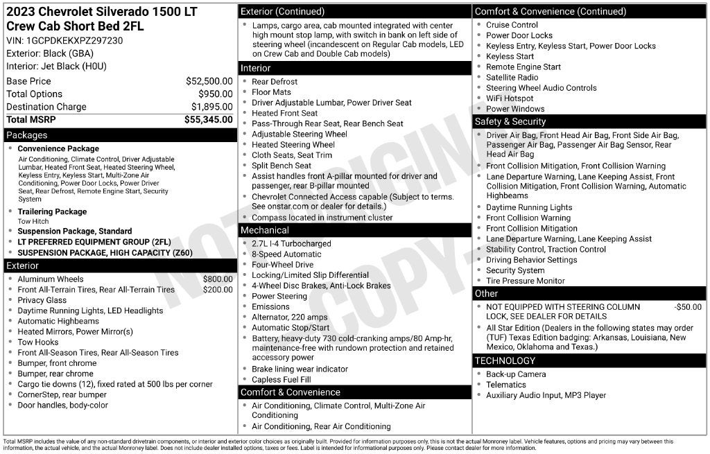 2023 Chevrolet Silverado 1500 LT Crew Cab 4x4 Rear Camera