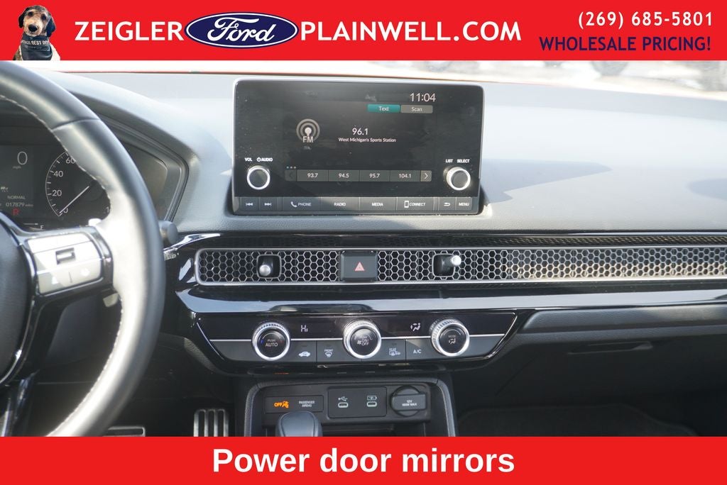 2025 Honda Civic Sport Leather Sport Pkg Black Wheels Rear Camera