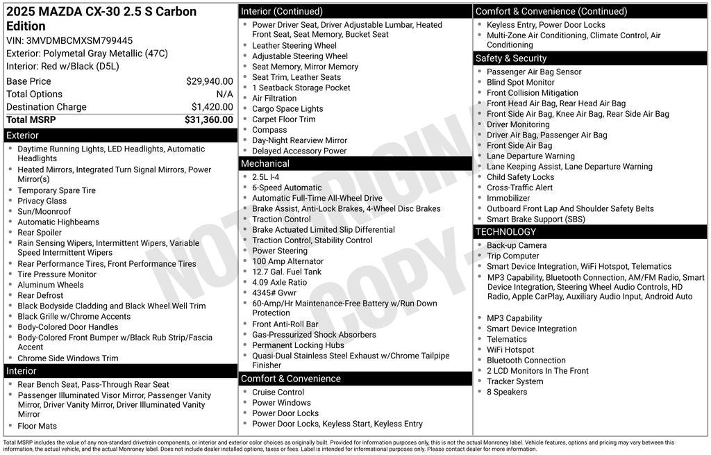 2025 Mazda Mazda CX-30 2.5 S Carbon Edition
