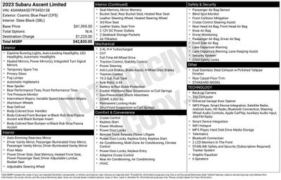 2023 Subaru Ascent Limited AWD Leather 360 Camera 7 Passenger 3rd Row
