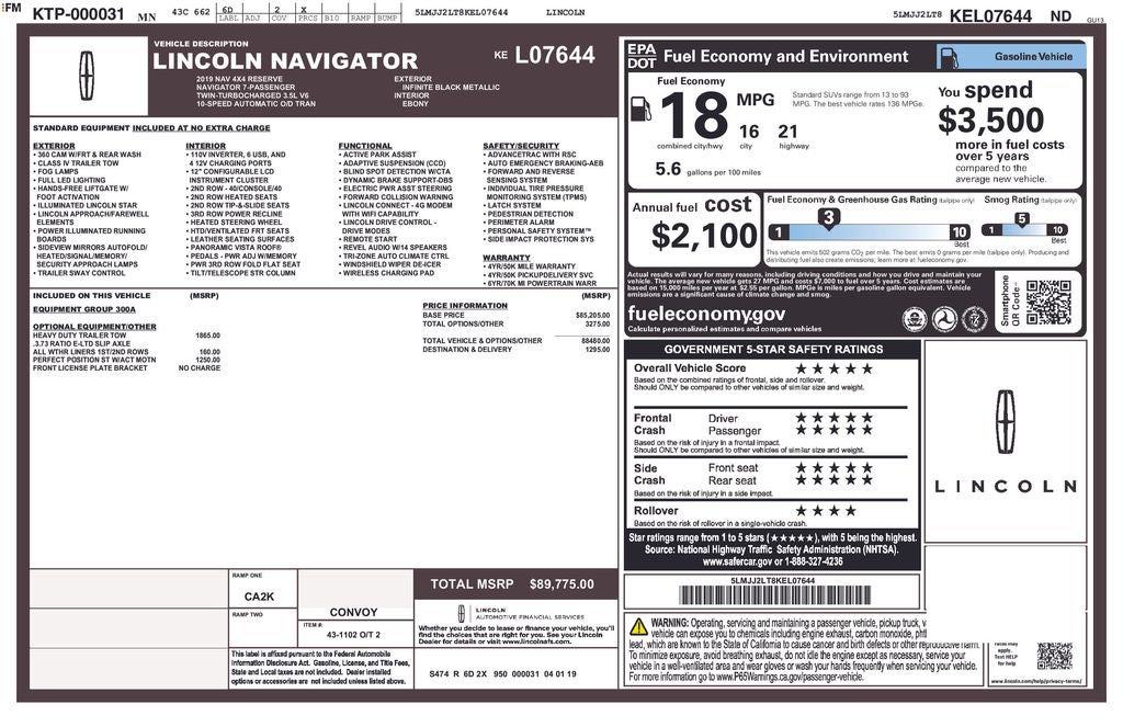 2019 Lincoln Navigator Reserve