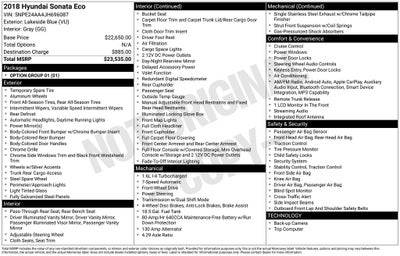 2018 Hyundai Sonata ECO APPLE CAR PLAY REAR CAMERA 1.6L DGI DOHC