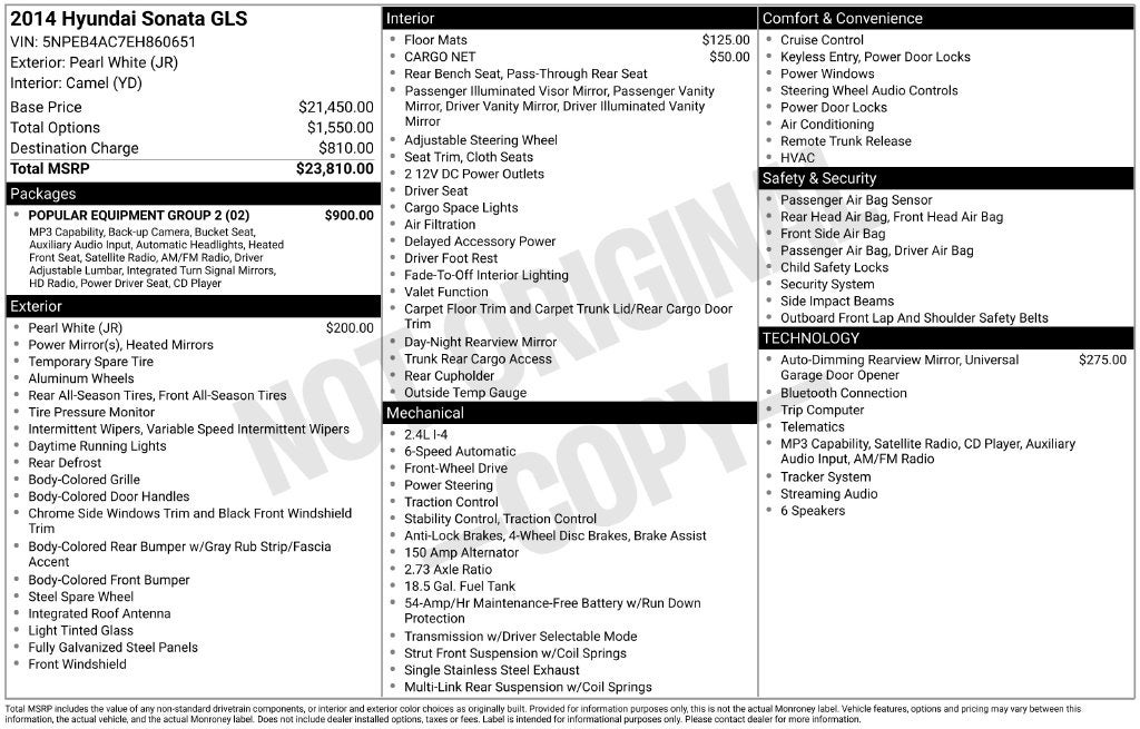 2014 Hyundai Sonata GLS
